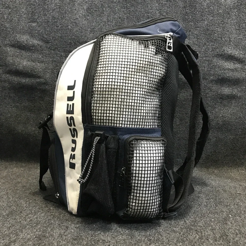 RUSSELL Athletic 116660WR-NVY Navy Blue & White Sports Backpack / Gym Swim Bag